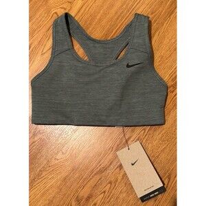 Nike Swoosh Medium-Support Sports Bra Size XS New Gray Racerback No Cups